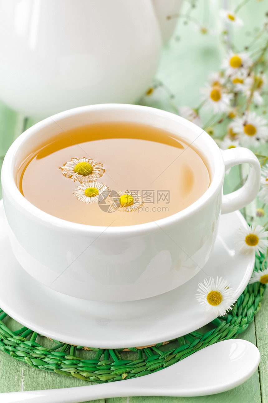 甘菊茶陶器刺激时间饮料药品茶杯兴奋剂液体花草早餐图片