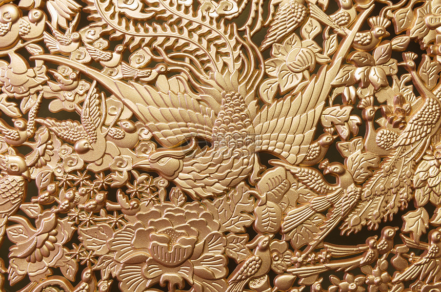 泰国传统风格的装饰型式场景绘画金子边界艺术佛教徒文化宗教家具框架图片