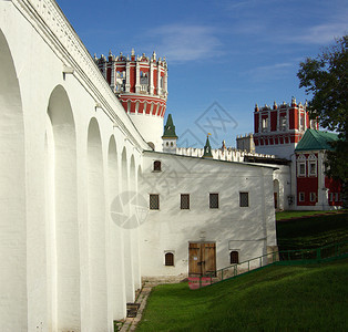 易德龙年货大舞台俄罗斯大修道院 诺沃德耶维奇修道院蓝色首都宗教教堂回廊大教堂文化地标建筑国家背景