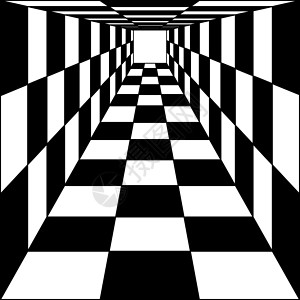 空白隧道抽象背景 象棋走廊隧道 矢量插图插画