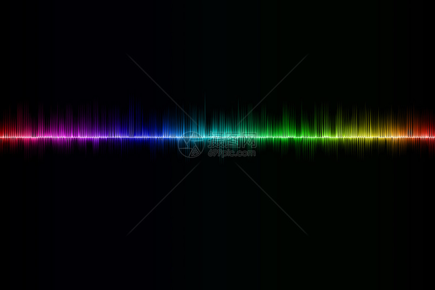 声音波插图彩虹收藏体积音乐蓝色绿色图片