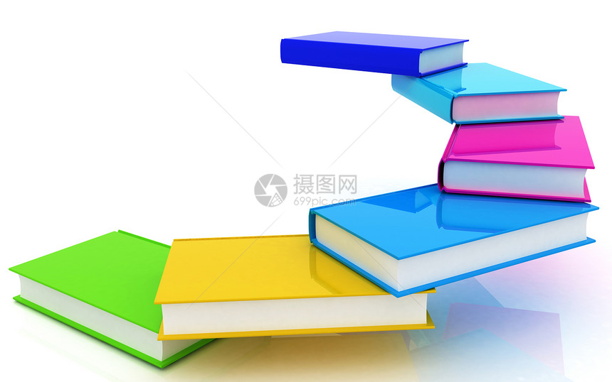 彩色的真书教科书技术阅读教育命令文学空白学习彩虹智慧图片