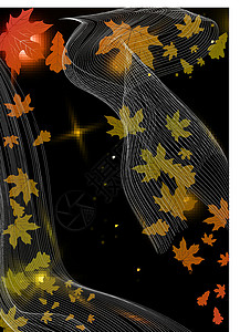 秋季背景摘要亮度插图辉光叶子板栗销售海报横幅网络季节背景图片