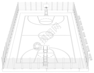 篮球场平面图篮球场 电线框架操场沥青篮子建筑金属娱乐健身房蓝图学校体育场背景