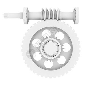 三维车轮白轴 齿轮和轴承工作机器力学车轮网络白色合作技术团体商业背景