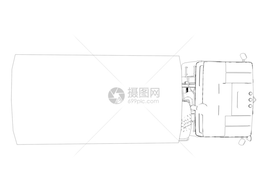 大卡车 有线框架图片