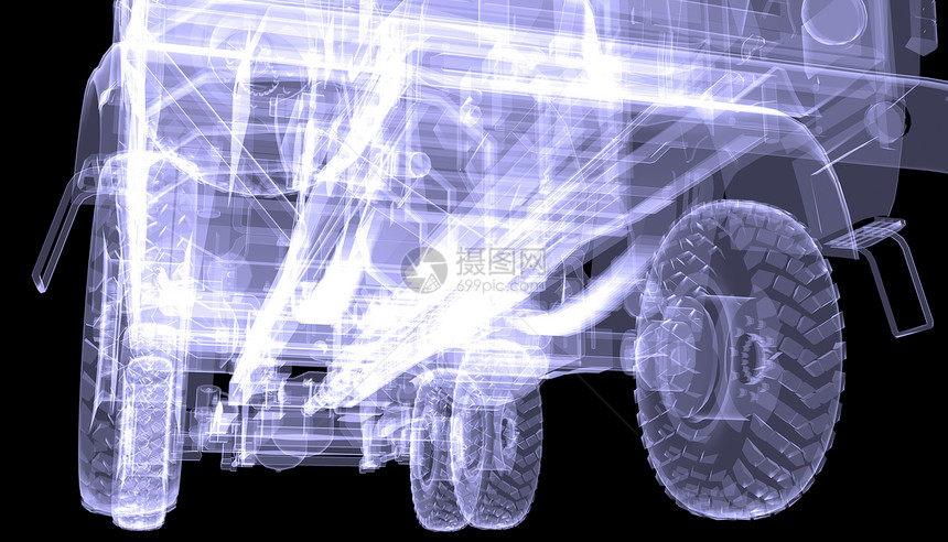 大卡车 X光货运x射线车轮宏观货车商业射线货物交通速度图片