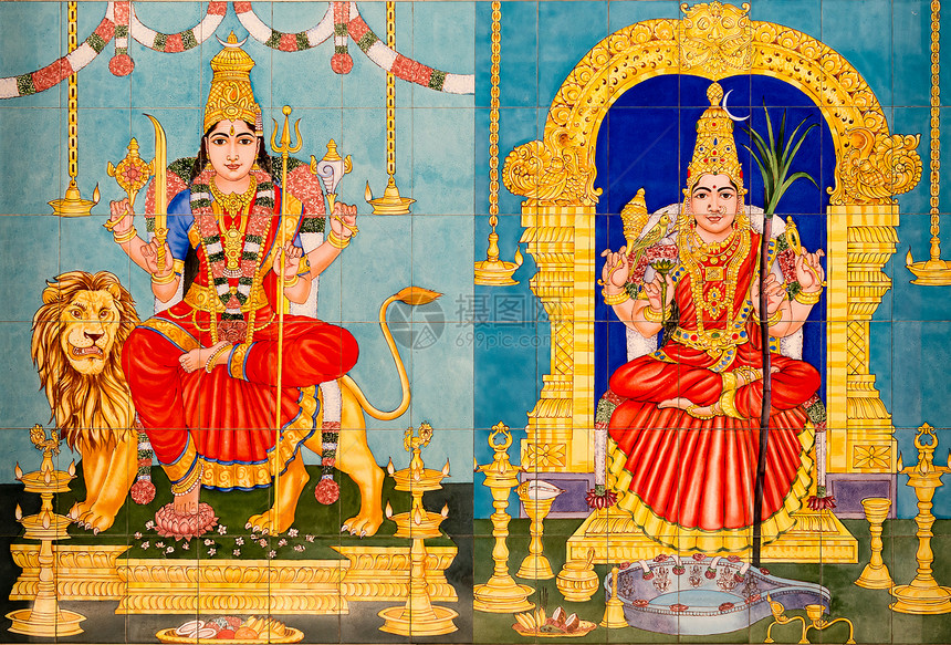 传统印度教神灵绘画的图像图片