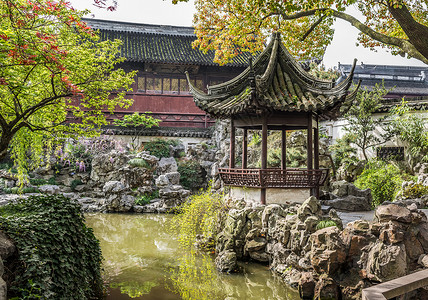 上海中国诸川花园地方外观目的地地标建筑学旅行文化花园背景图片