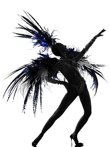 表演女艺人跳舞蹈歌女音乐厅舞台女士白色娱乐舞蹈家羽毛女性歌舞背景图片