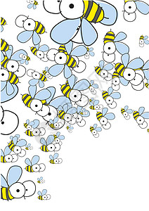 踌躇满志与蜜蜂一起的白背景 春背景插画