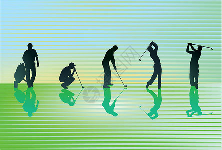 高尔夫球球座绿色绿色高尔夫球场插画