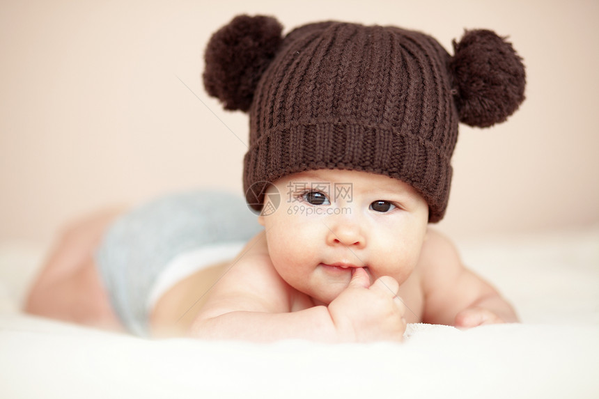 婴儿宝宝毯子童年新生男生孩子眼睛女孩帽子工作室图片