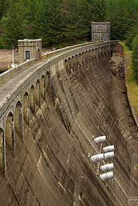 苏格兰Laggan湖水坝高地海滩水利工程背景图片
