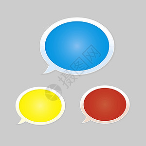 语音泡泡标签店铺图表红色艺术说话气泡黄色演讲空白背景图片