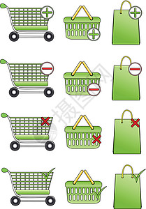 购物篮子图片购物篮子 手推和袋式图标设计图片