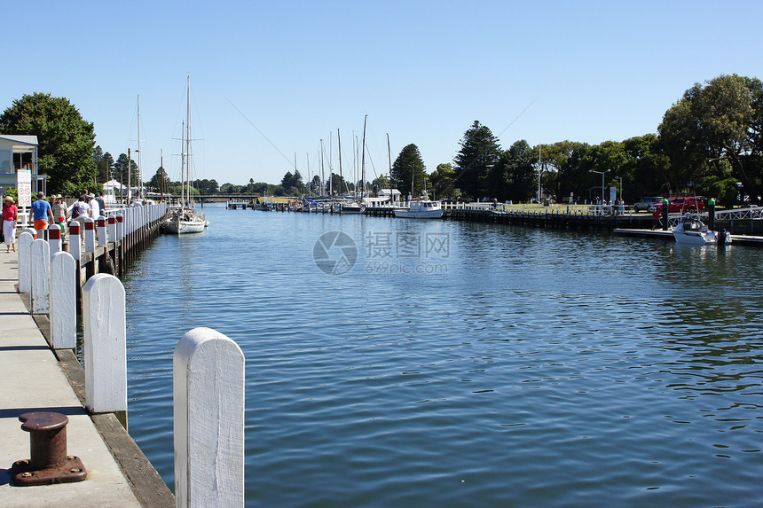 澳大利亚港口仙子港帆船全景城市假期旅游码头港口景点旅行蓝天图片