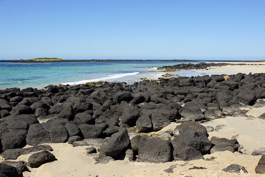 澳大利亚港口仙子港岩石假期海岸黑色全景海岸线旅行海滩石头海洋图片
