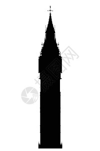 英国国会大厦巨型本满月艺术品罢工艺术地标插图绘画钟楼插画
