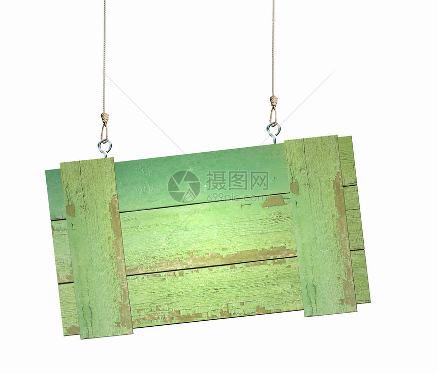 生态概念邮政标牌路标木头木板空白信号回收细绳框架图片