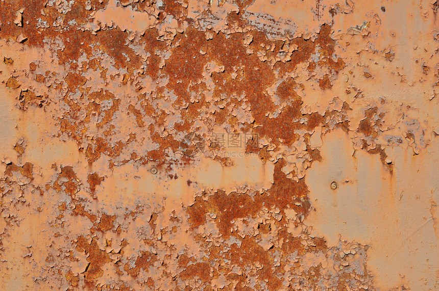 旧生锈铁板古董照片橙子金属风化盘子老化墙纸材料绘画图片