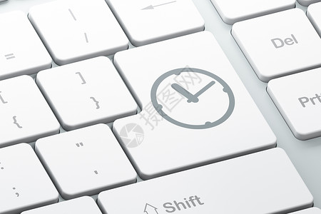 计算机键盘背景上的时间概念时钟年表手表日程灰色钥匙白色历史运动展示按钮背景图片