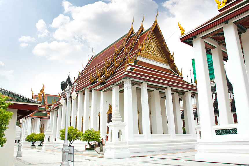 泰国曼谷的寺庙佛塔白色佛教徒旅游游客地标旅行宗教建筑吸引力图片
