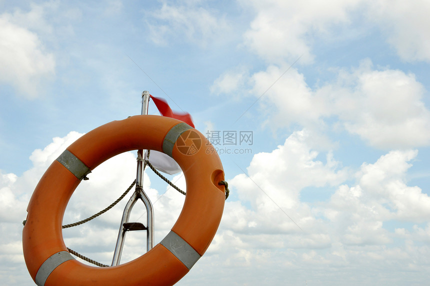 橙橙色活性浮力腰带航行救命救援戒指海滩救生圈援助沉船图片