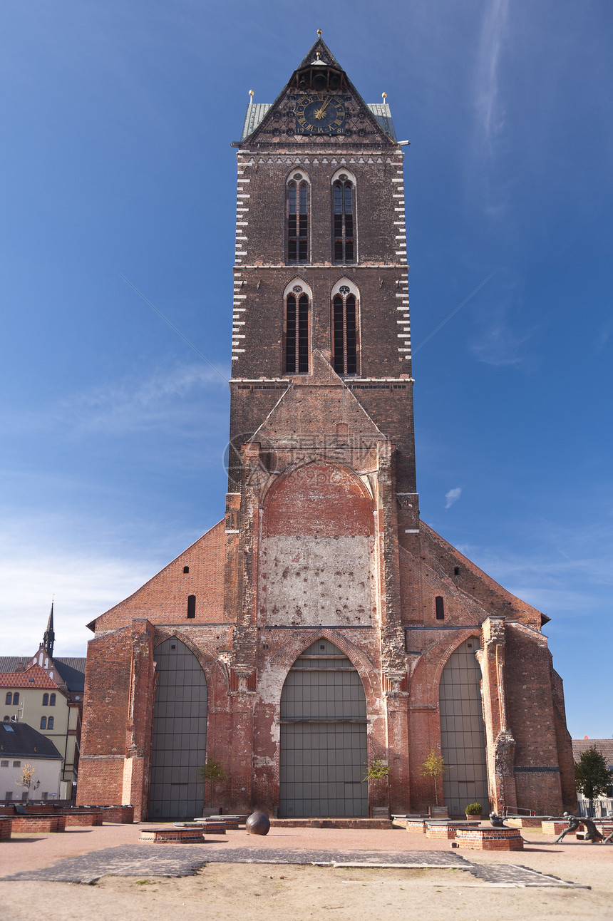 德国旧城镇维斯马尔教会建筑历史性地标技术景点建筑学尖顶旅行楼梯图片