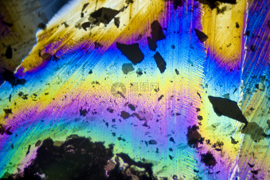 分极光中的烟尘颗粒和微晶晶体水晶煤烟光谱微观魔法结晶纳米摄影矿物材料图片