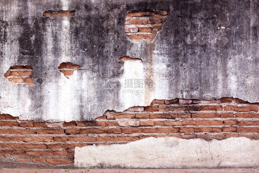 旧的红砖墙桌子黏土城市砖墙力量房子建筑师石墙岩石护岸图片