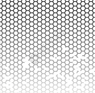 蜂巢格朗黑色六边形蜂窝艺术品插图黑与白规律性白色绘画艺术背景图片