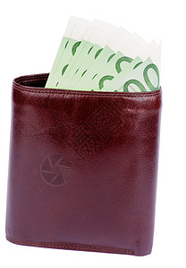 货币袋口袋金融皮革账单货币纸币灰色现金钱包真皮背景图片