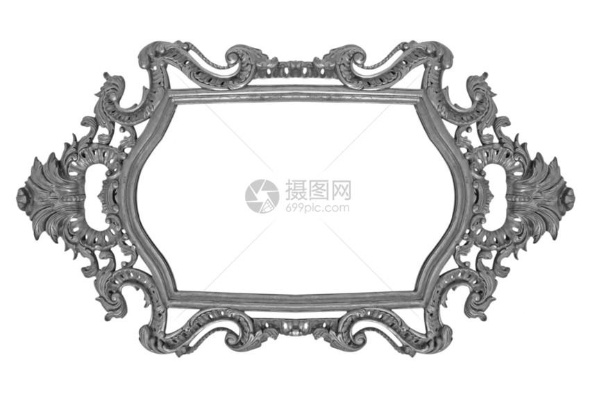 图片框架边缘收藏风俗风格木框正方形镜子金属边界金框图片
