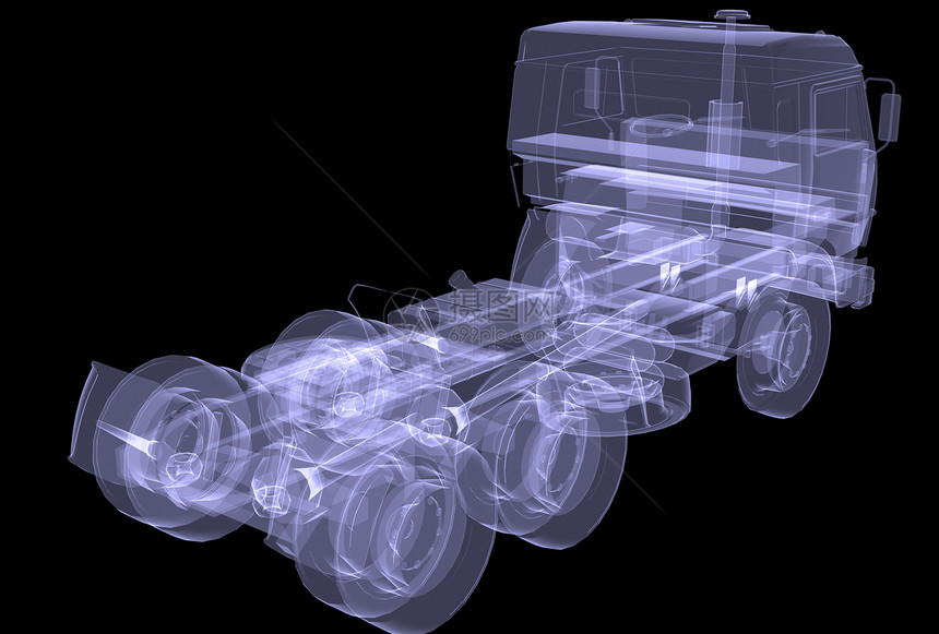 大卡车 X光交通运输x光引擎工程货物货车草图绘画倾斜图片