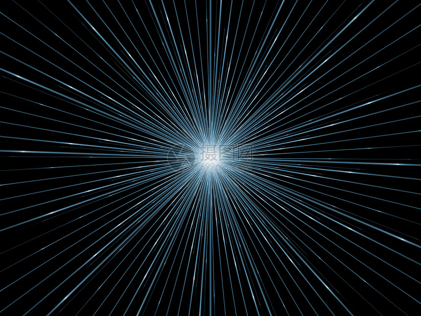 分形沉积设计径向对称装饰品黑色几何学元素射线渲染蓝色中心图片