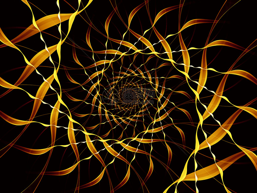 孤立的螺旋元素渲染黄色棕色数学几何学黑色设计图片