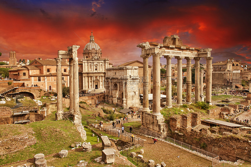 罗马古迹之上的日落     帝国论坛图片