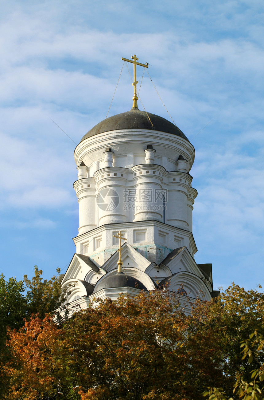 东正教文化历史大教堂教会石头旅行宗教阳光蓝色地标图片