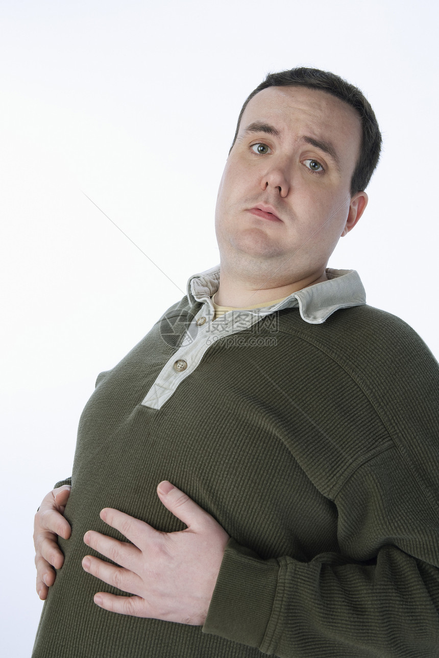 中年男子腹部疼痛与白种背景隔绝的纵向病情图片