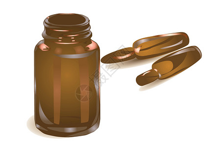 棕色玻璃瓶治疗剂量小瓶解决方案药理药店福利安瓶药剂团体插画