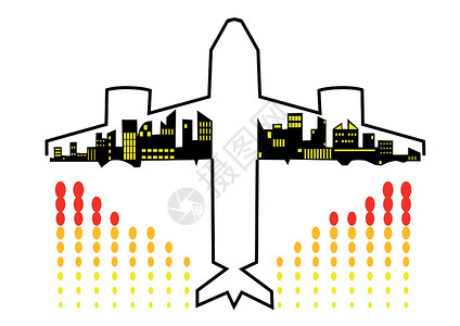 乘飞机旅行插图运输全球飞行假期城市空气旅游车辆喷射背景图片