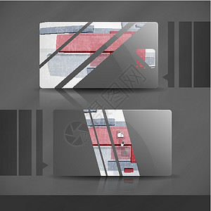 名片设计正方形卡片插图商业红色推介会长方形空白广告公司背景图片