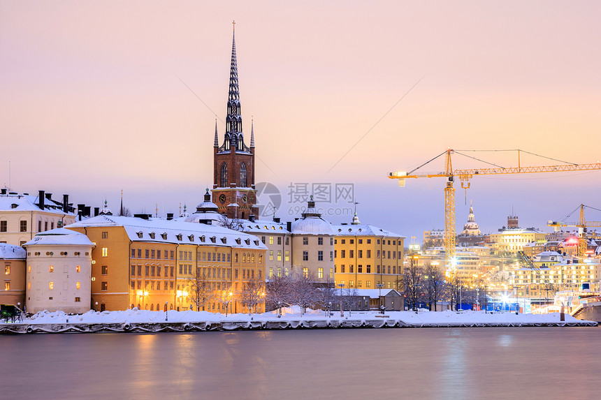 Gamla Stan 旧城斯德哥尔摩教会风景码头城市建筑学地平线旅行交通运输旅游图片