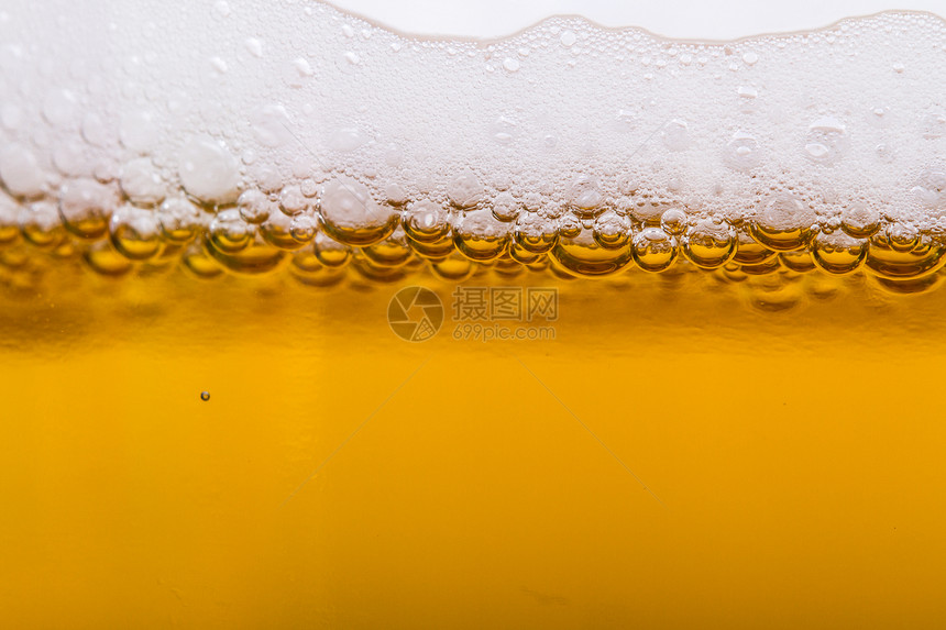 啤酒泡泡泡沫黄色水滴液体气泡啤酒厂宏观饮料食物玻璃图片