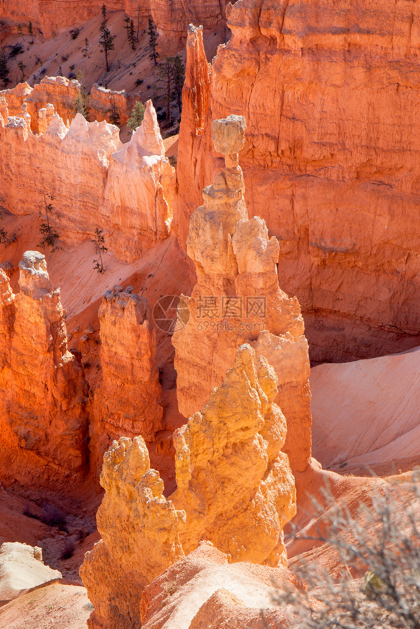 布莱斯峡谷探索公园地标沙漠国家旅游高原岩石石头锤子图片