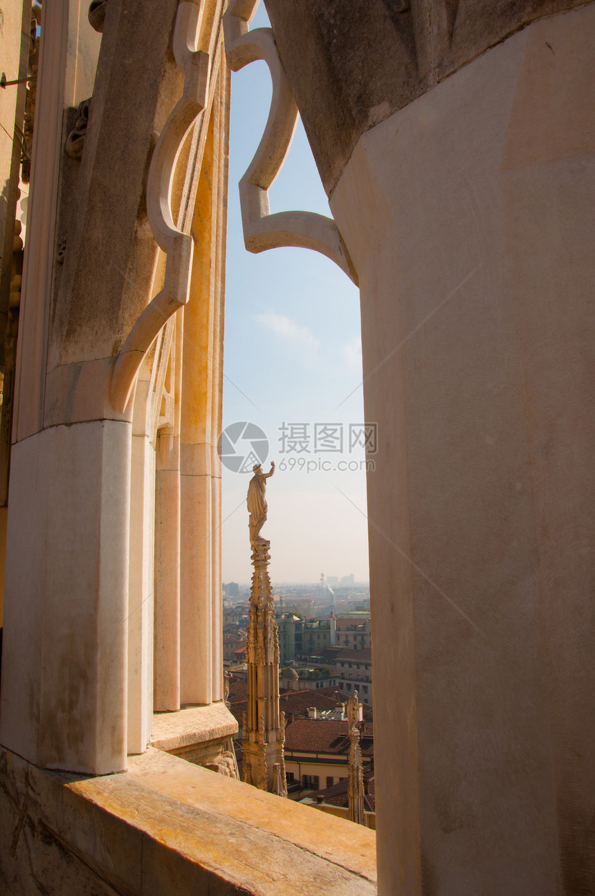 米兰的杜奥莫风景建造古列历史大教堂纪念碑教会石峰旅行雕像图片