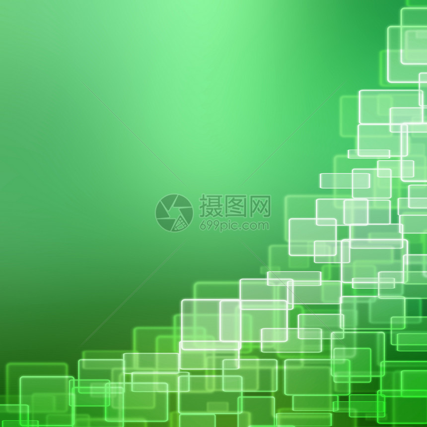 带有方形的抽象背景盒子插图互联网网络艺术墙纸绿色长方形玻璃辉光图片