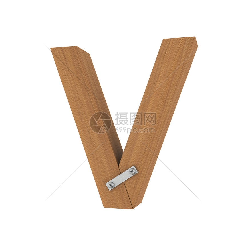 Wooden 字母V图片