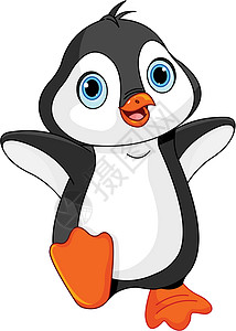 可爱的企鹅卡通婴儿企鹅动物免版税情绪插图跑步夹子舞蹈乐趣翅膀卡通片设计图片